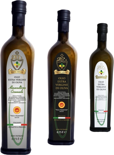 Bottiglie di Olio di Oliva Trapani