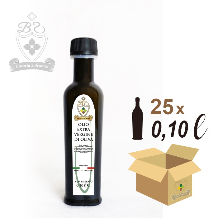 Olio Extravergine di Oliva 0,10 litri (25 bottiglie)
