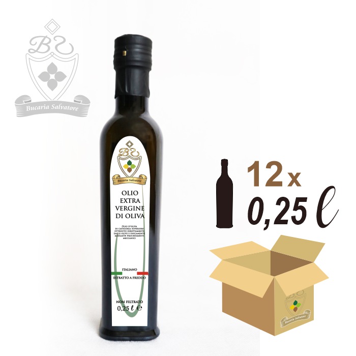 Olio Extravergine di Oliva 0,25 litri (12 bottiglie)