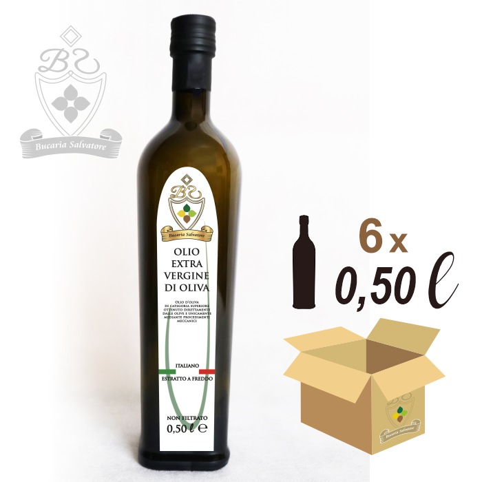 Olio Extravergine di Oliva 0,50 litri (6 bottiglie)