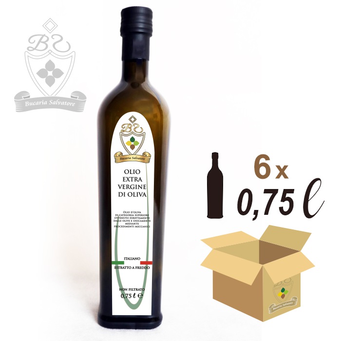 Olio Extravergine di Oliva 0,75 litri (6 bottiglie)